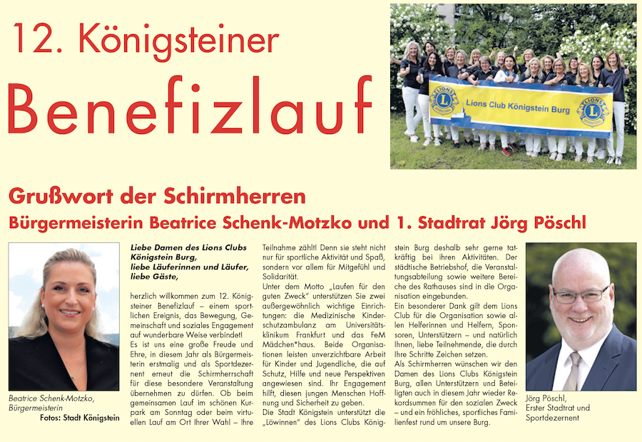 Schirmherren des 12. Benefizlaufes